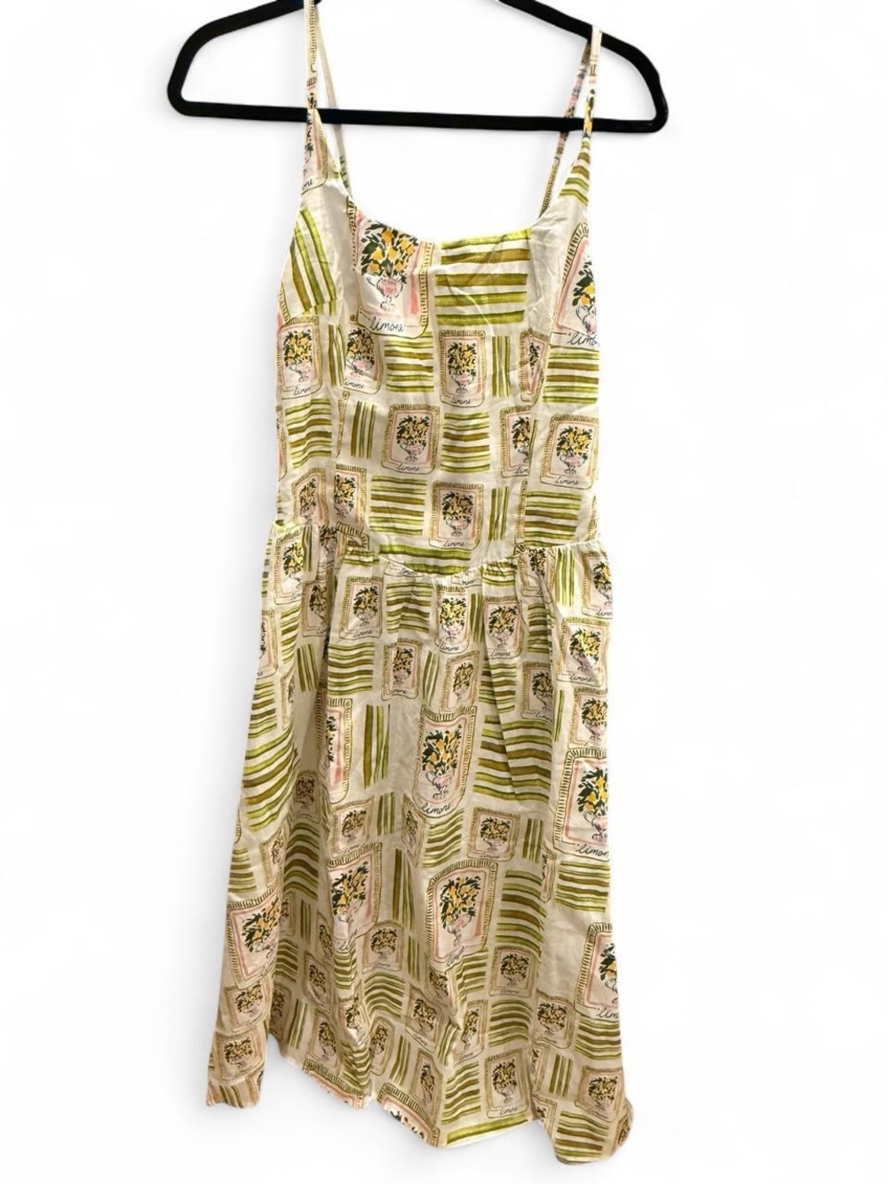 NWOT CLC Corey Lynn Calter Cordelia Lemon Tile Print Midi Dress SZ L - Picture 4 of 8